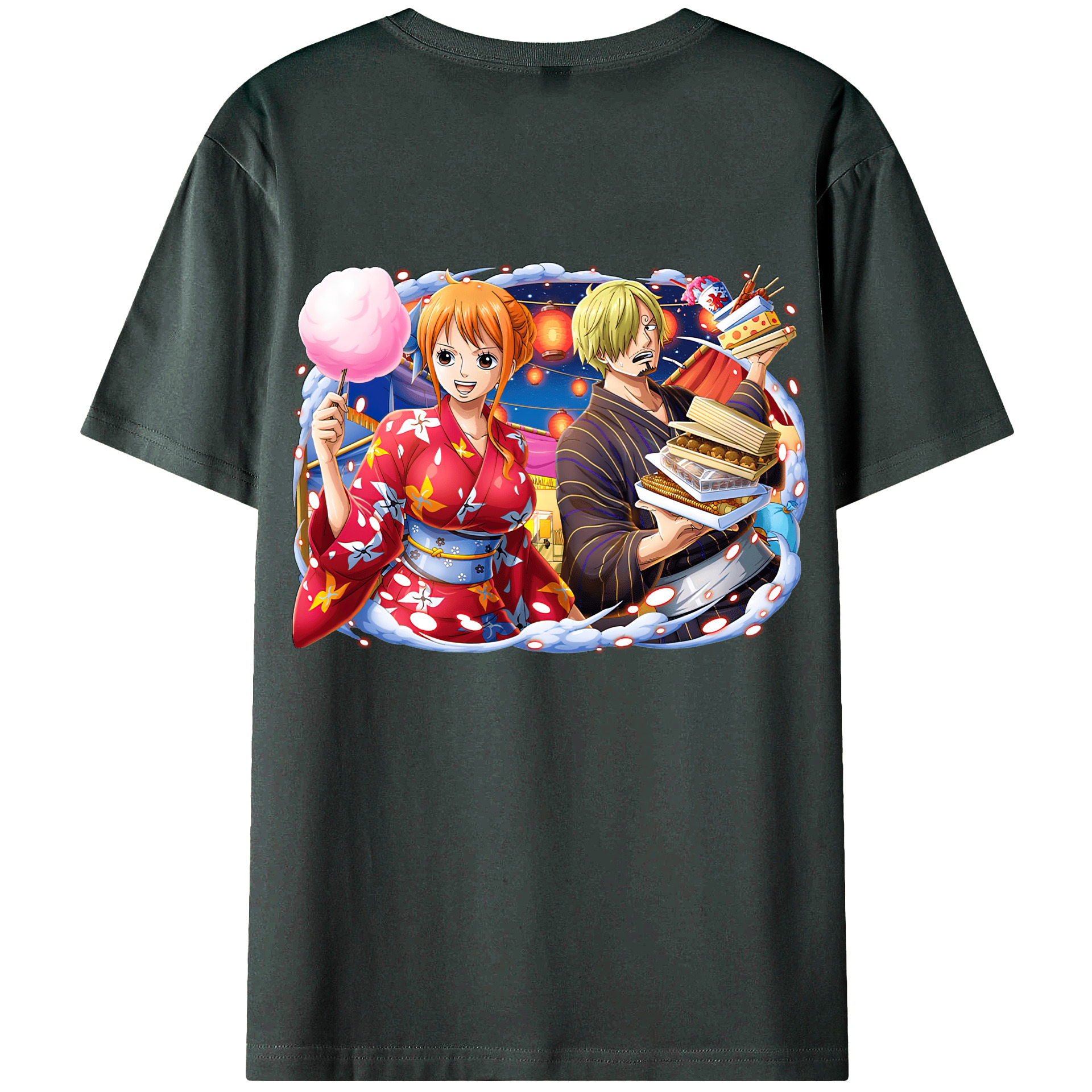（画像用） ワンピース サンジ ONE PIECE Sanji 綿100％ メンズ半袖Tシャツ（バックプリント） 通気性
